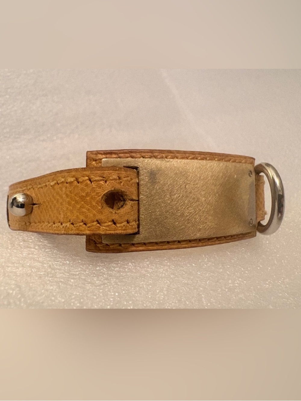 Hermès Yellow Epsom Leather Collar/ Bracelet PM | Palladium COA Authenticated - Picture 4 of 10